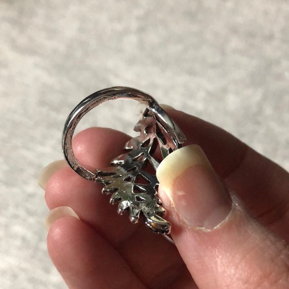Antique silver leaf ring - Picture 5 of 5